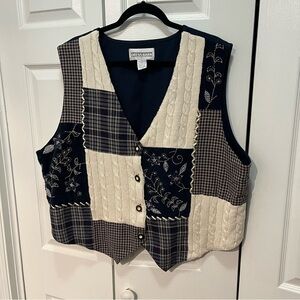 Plus Size Vintage Dress Barn Patchwork Vest